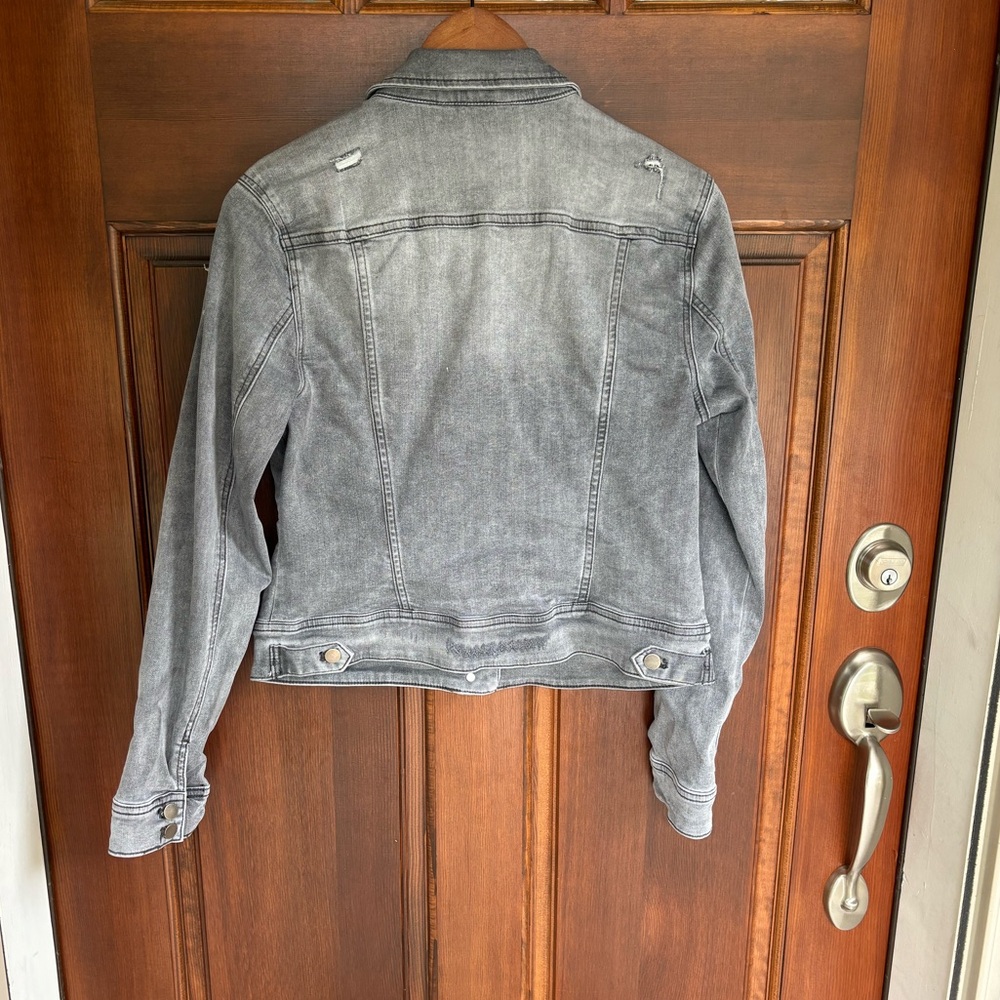 Charlie B Distressed Gray Denim Jacket - Picture 5 of 8